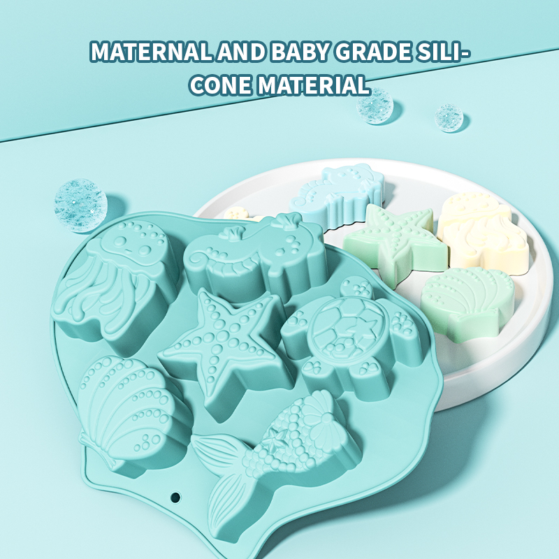 Silicone Mold Ocean - Oceaan Fondant Siliconen Mal Schelp Zeemeerminstaart