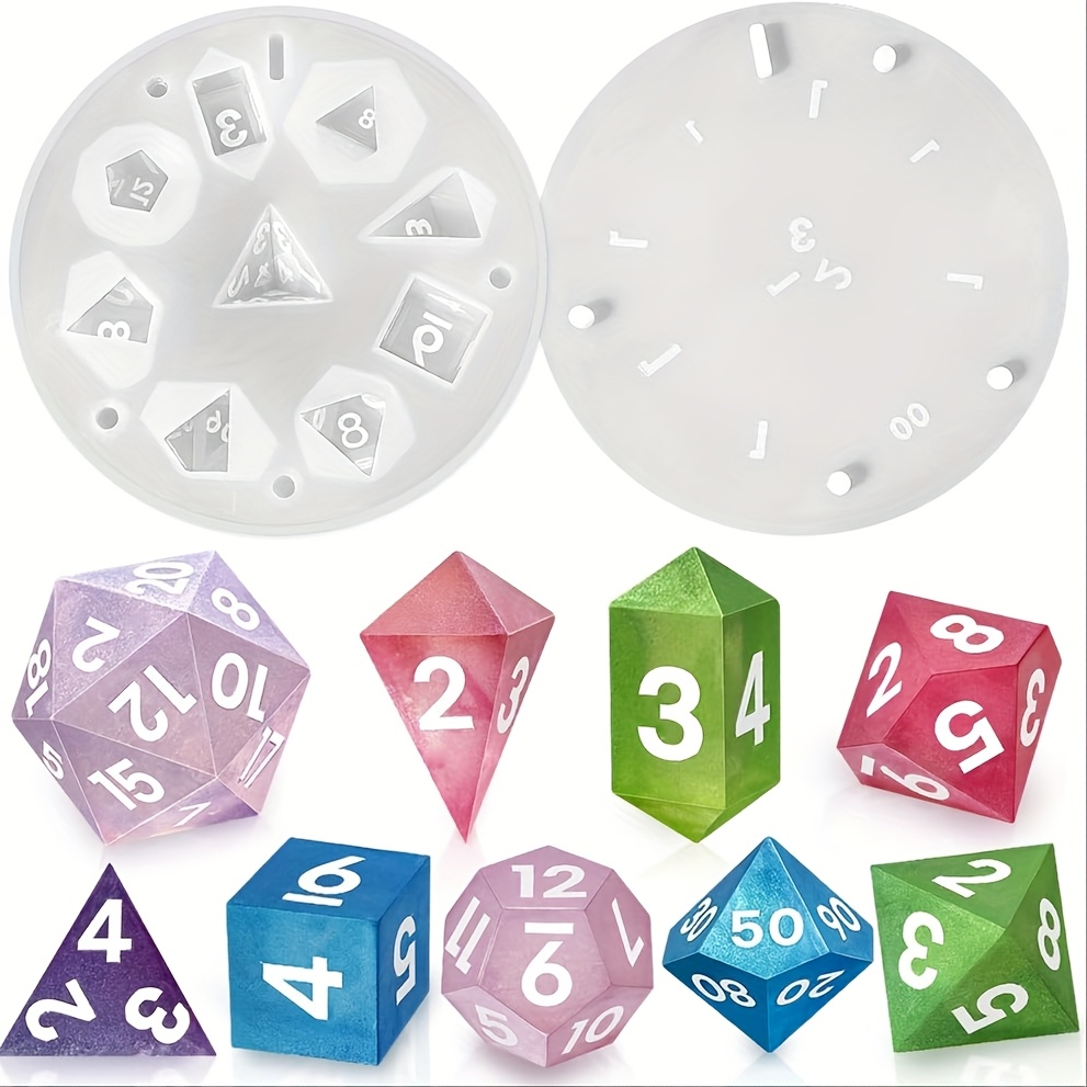 Resin Art Guide - 1 set siliconenhars gietvormen, 7-holte scherpe