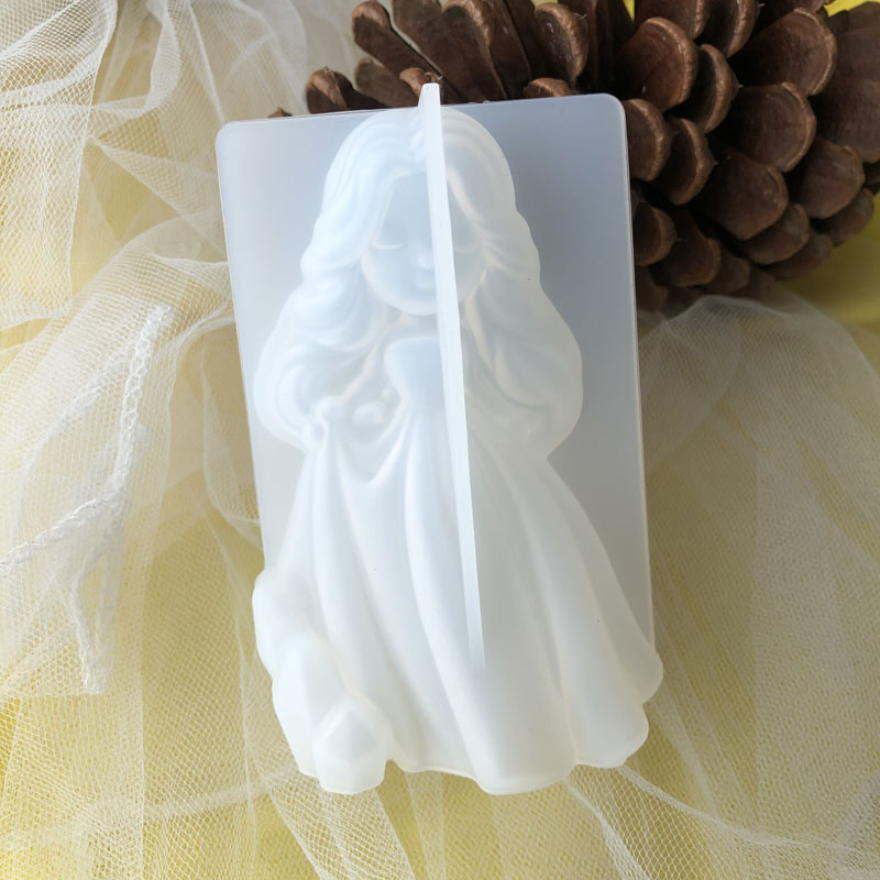 Silicone Mold Ocean - 3D Schattige Prinses Siliconen Kaars Schimmel