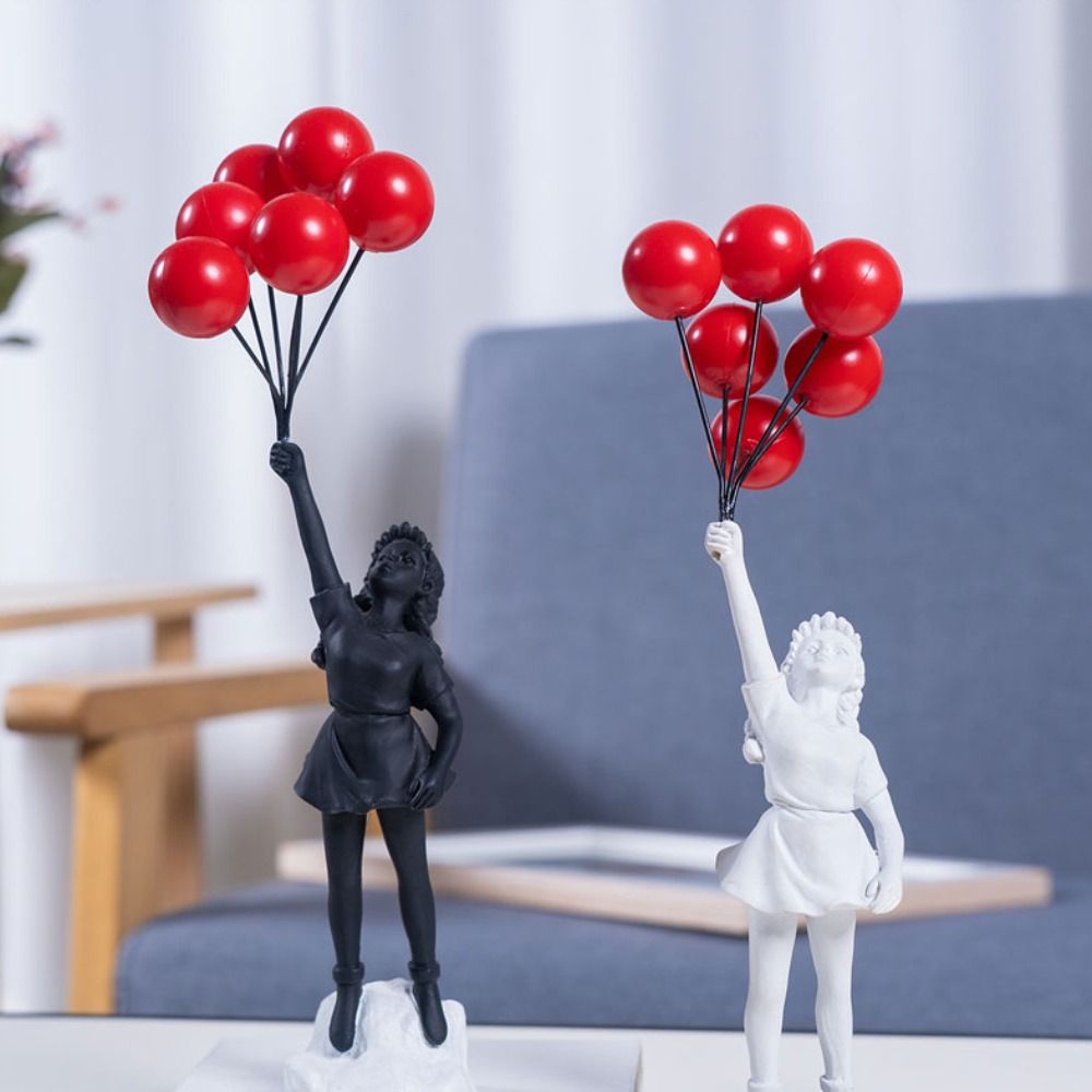 Resin Art Design - Hars Banksy Beeldjes Voor Interieur Bloemenwerper