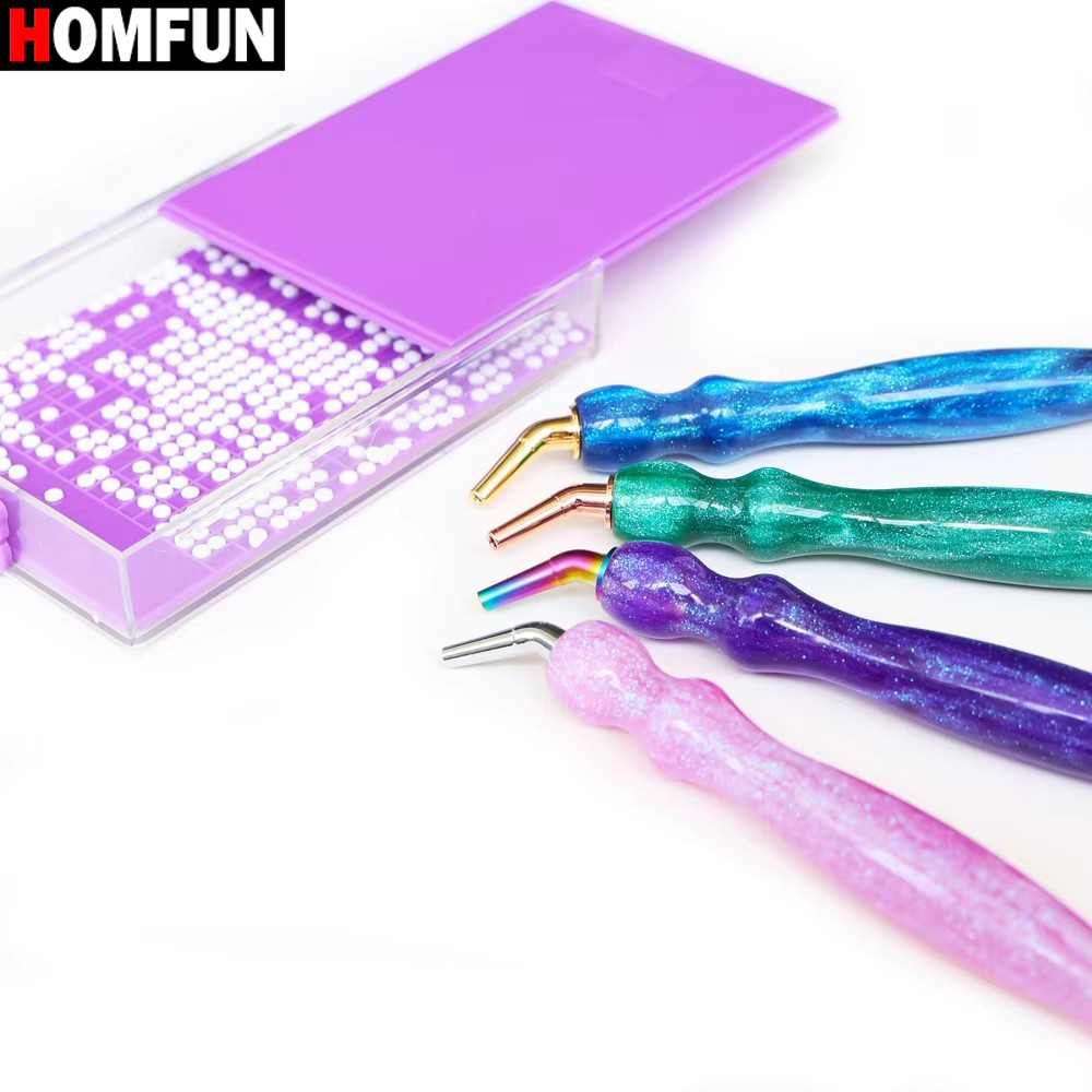 Resin Art Purple - Homfun 5d Diamond Painting Penset Met