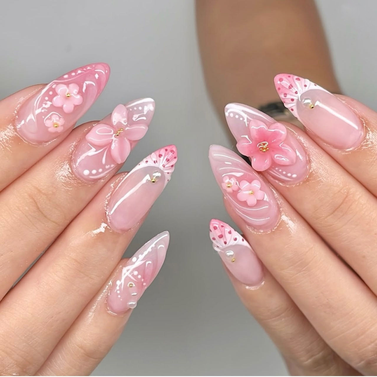 Resin Art Instagram - Zoete Instagram-stijl roze 3D vlinder gegraveerde