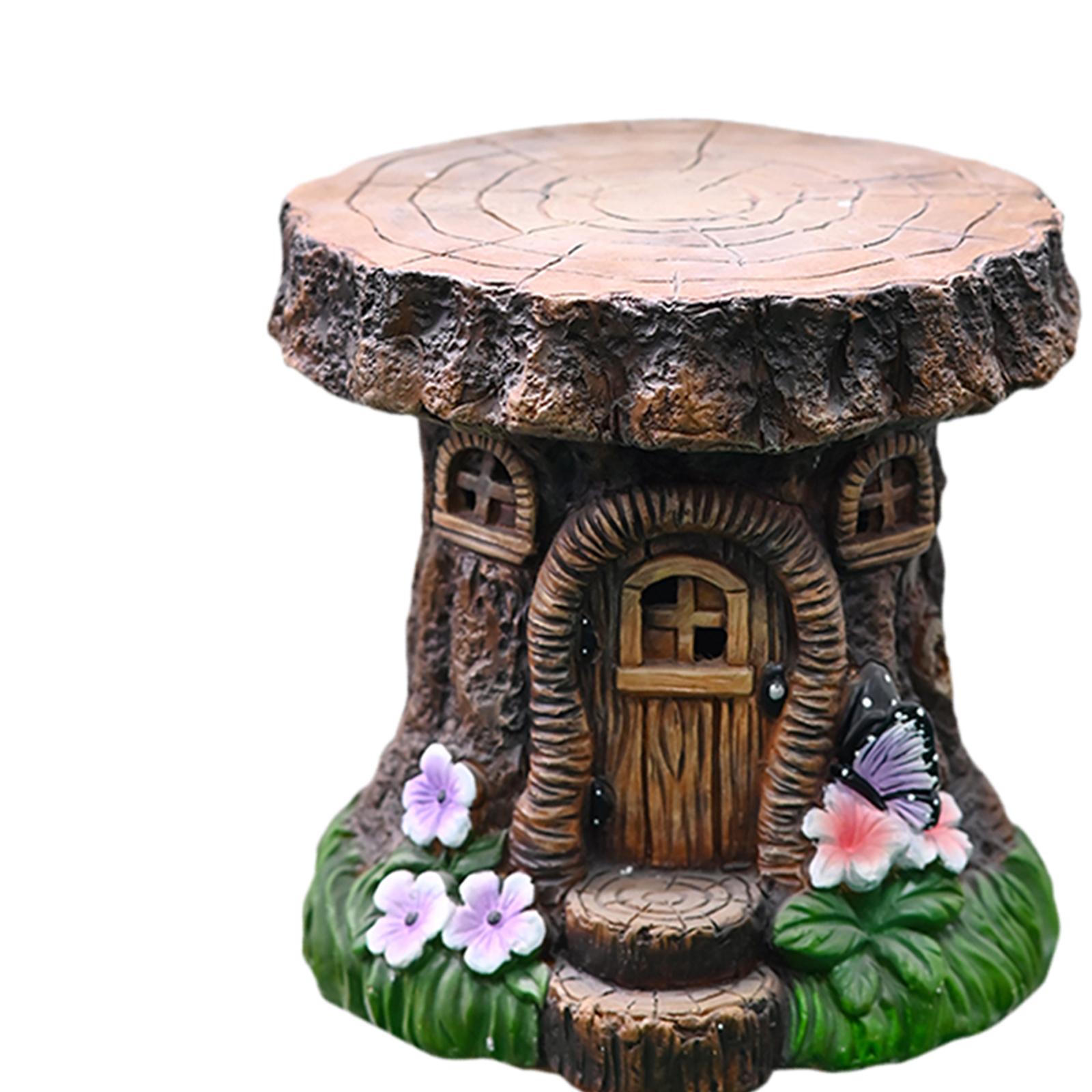 Resin Artist - Artistieke harsstompkruk, terrasdecoratie, lichtgewicht voor woondecoratie,