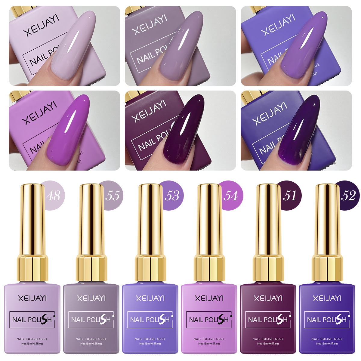 Resin Art Purple - 6 STKS/SET 15 ml Gel Nagellak
