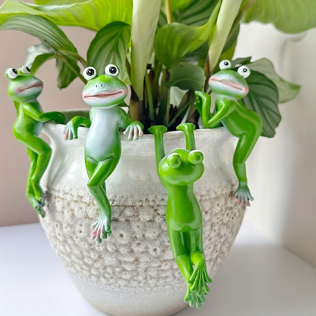 Resin Art Design - 1Pc Cartoon Kikker Standbeeld, Hars Dier