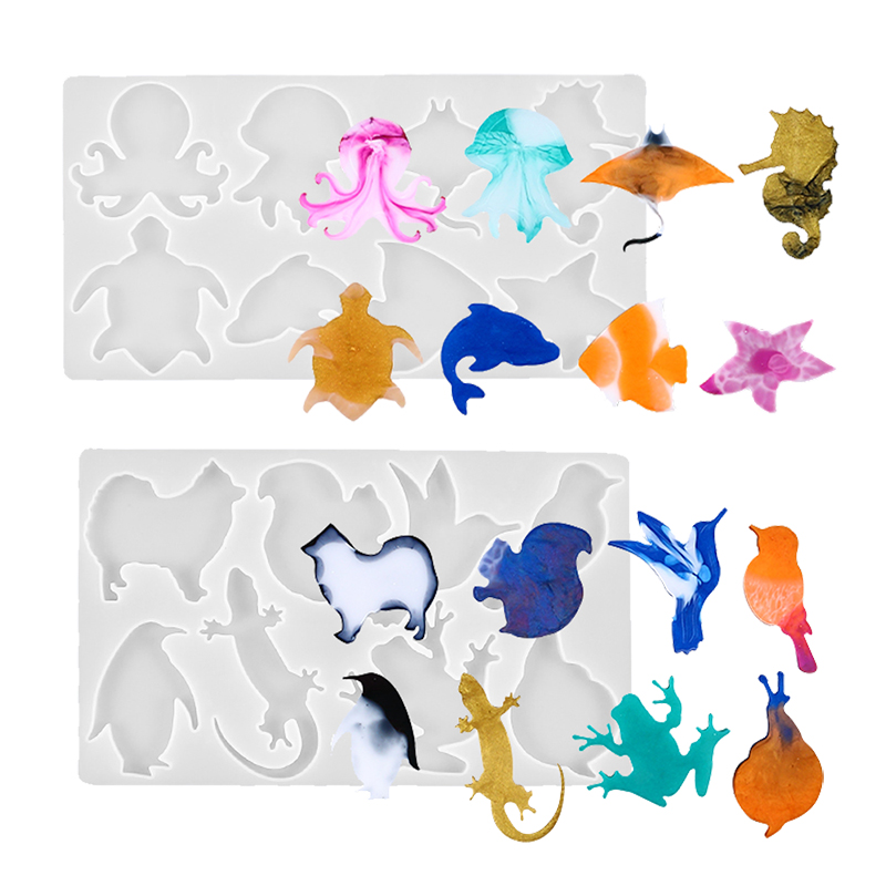 Silicone Mold Ocean - Mariene Terrestrische Dieren Siliconen Sleutelhanger Mal