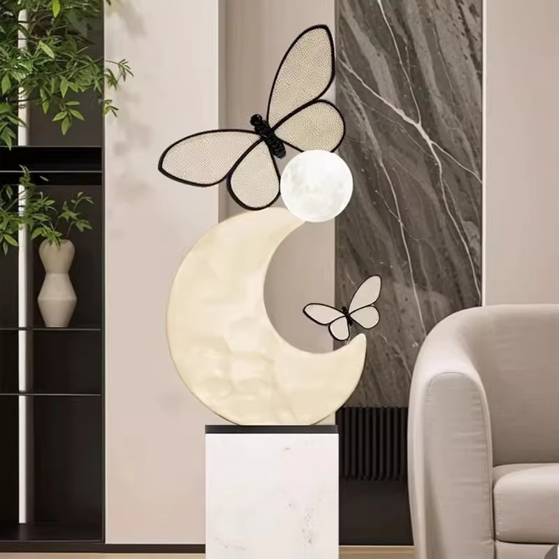 Resin Art Floor Design - Moderne luxe hars vlindersculptuur vloerlamp Art