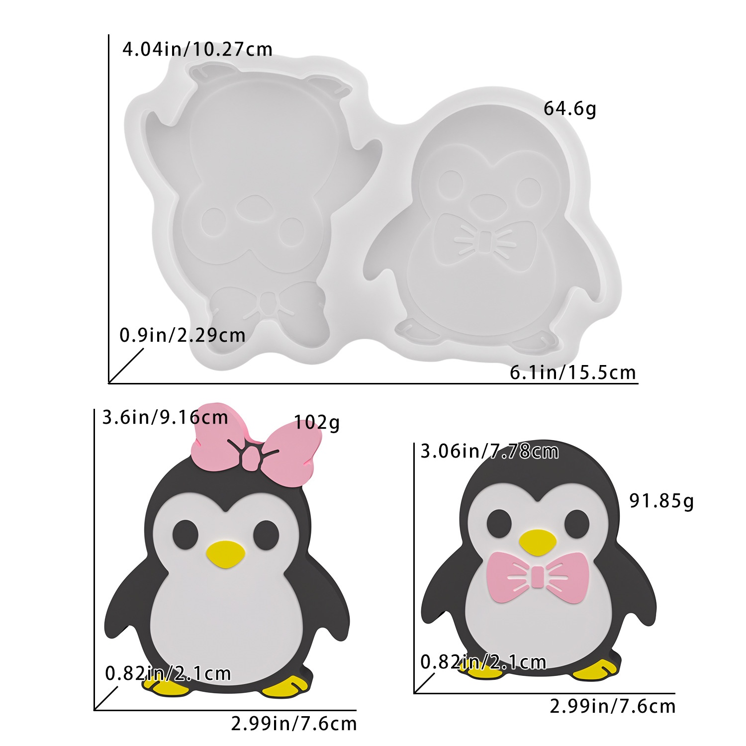 Resin Art Guide - DIY Pinguïnpaar Figuurharsmal voor meubeldecoraties en