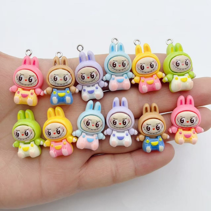 Resin Art Pendant - 10 stuks Kawaii Konijn Aardbei Huis