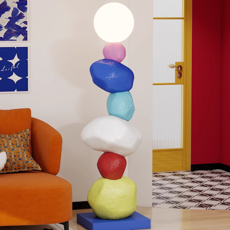 Resin Art Floor Design - Designer Kleurrijke Hars Standbeelden LED Vloerlampen