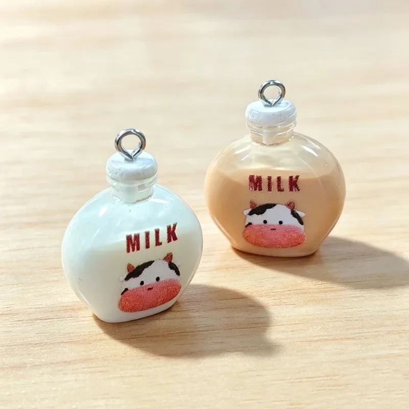 Resin Art Pendant - 10 stuks schattige kleine koemelkflesjes hars