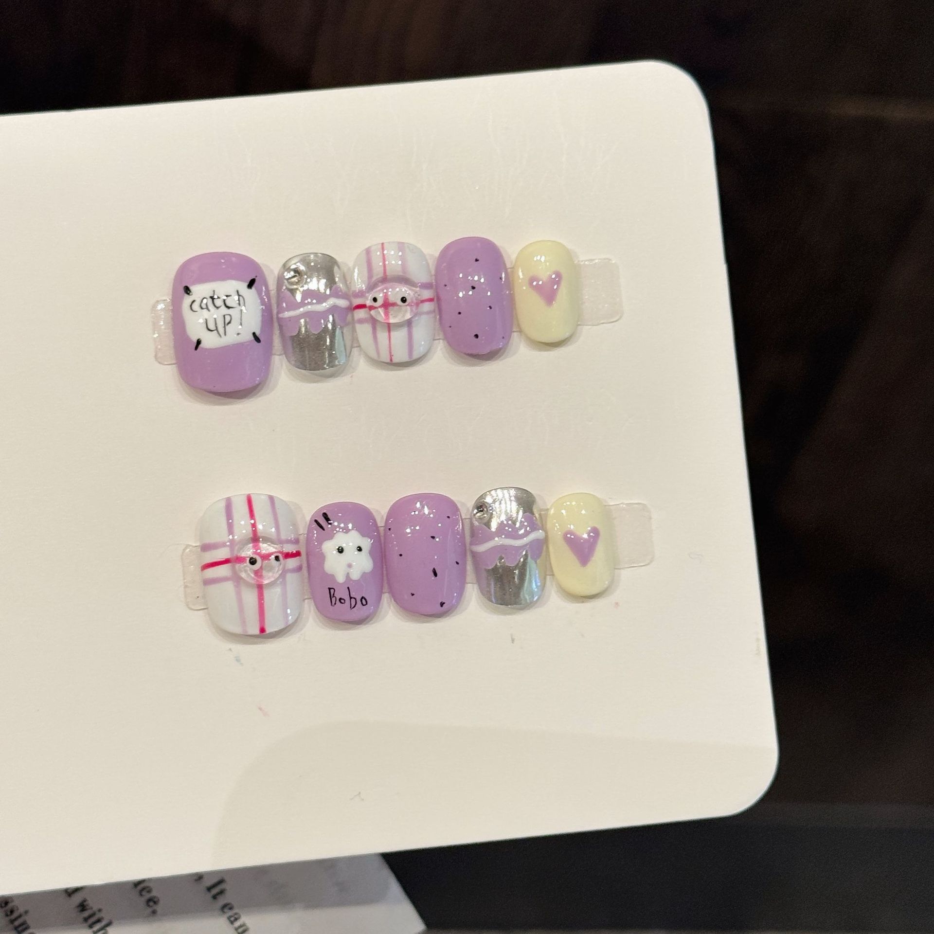 Resin Art Purple - 10 stuks handgemaakte geperste korte ronde