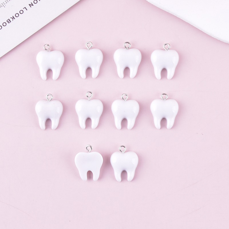 10 stuks schattige witte tande - Resin Art Pendant recensie en prijs