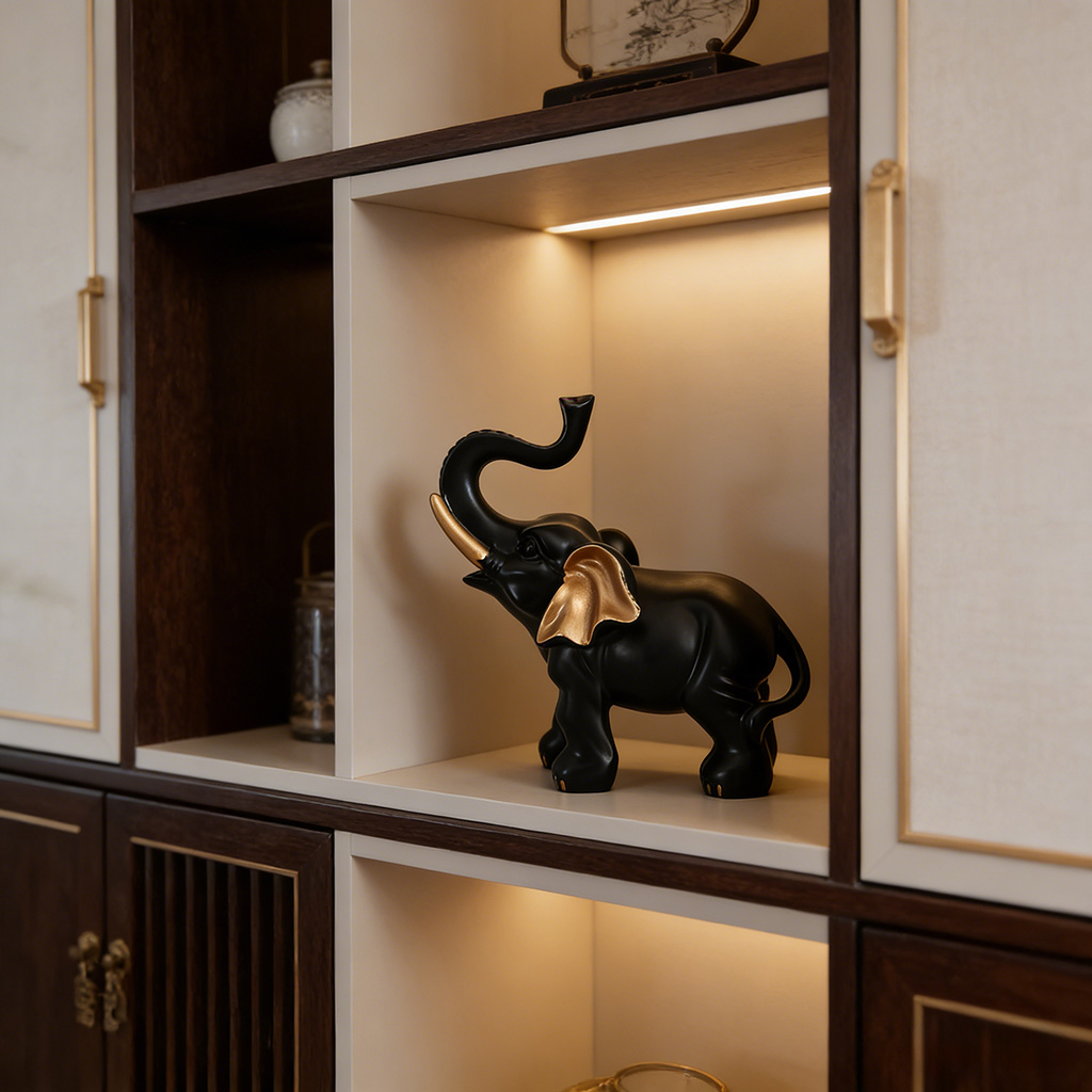 1 stuk zwart-gouden olifantenb - Resin Artist recensie en prijs