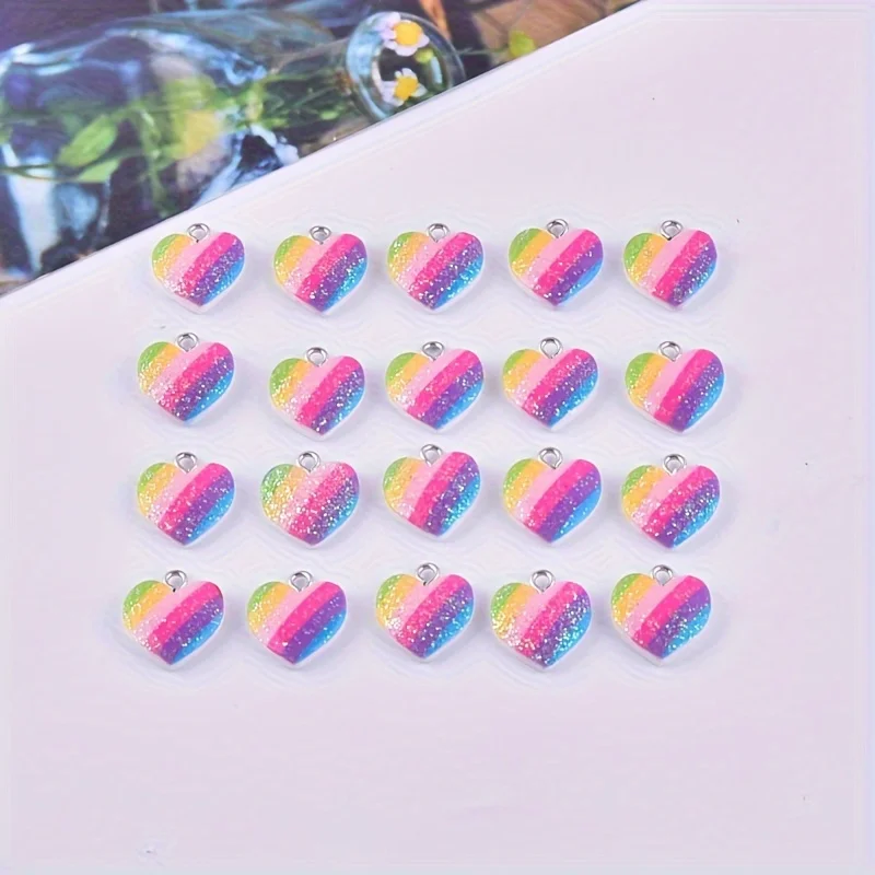 10 stuks kleurrijke hartvormig - Resin Art Pendant recensie en prijs