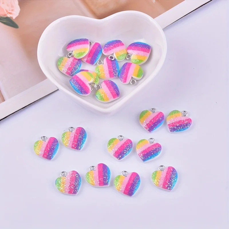 10 stuks kleurrijke hartvormig - Resin Art Pendant recensie en prijs