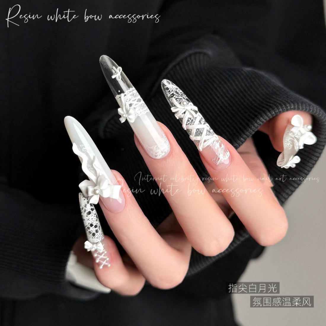 YYM 50 stuks witte strik nagel - Resin Art Instagram recensie en prijs