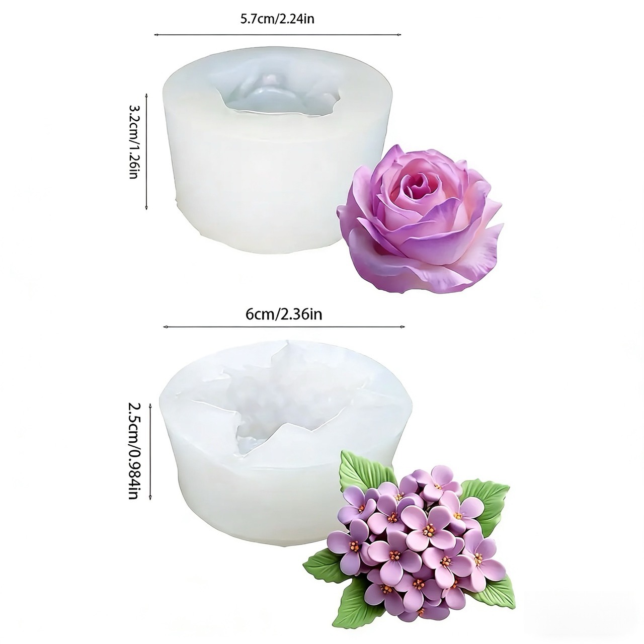 2-delige 3D Rose Lilac Flower  - Resin Art Design recensie en prijs