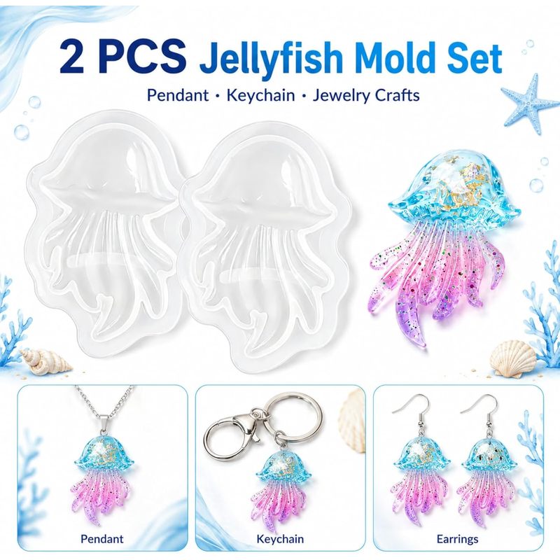 2 sets kwallenharsmallen, sili - Silicone Mold Ocean recensie en prijs