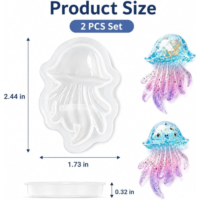 2 sets kwallenharsmallen, sili - Silicone Mold Ocean recensie en prijs